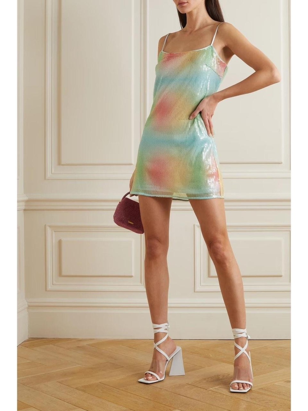 STAUD Pastel Sequin Mini Dress - Multicolor